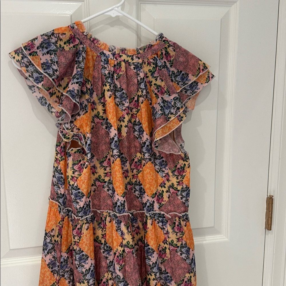 Anna Cate Louisa Maxi Dress Size Small Peach Sunset Tiered Floral Tuckernuck Boh - Picture 5 of 6